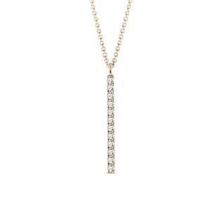 VERTICAL DIAMOND BAR NECKLACE IN YELLOW GOLD - DIAMOND NECKLACES - NECKLACES