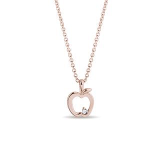 COLLIER POMME EN OR ROSE 14CT - COLLIERS AVEC DIAMANTS - COLLIERS