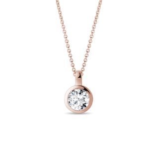 HALSKETTE MIT RUNDEM LABOR-DIAMANT IN ROSÉGOLD - KETTEN MIT DIAMANTEN - KETTEN