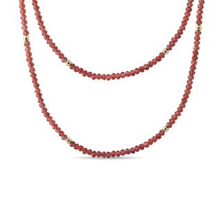 COLLIER EN OR JAUNE ET GRENATS - COLLIERS AVEC MINÉRAUX - COLLIERS