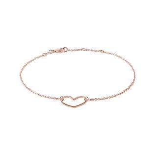 BRACELET AVEC CŒUR EN OR ROSE - BRACELETS EN OR ROSE - BRACELETS