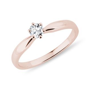 KLASSISCHER VERLOBUNGSRING AUS ROSÉGOLD MIT DIAMANT IM BRILLANTSCHLIFF - VERLOBUNGSRINGE MIT BRILLANT - VERLOBUNGSRINGE