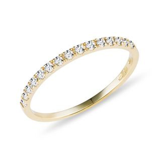 SIMPLE YELLOW GOLD RING WITH DIAMONDS - WOMEN'S WEDDING RINGS - WEDDING RINGS