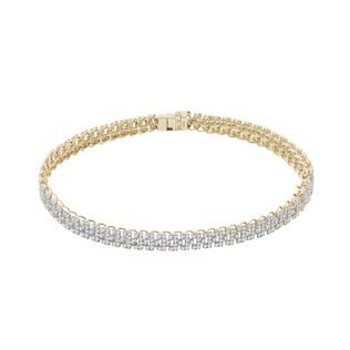 TENISOVÝ NÁRAMEK ZE ŽLUTÉHO 14K ZLATA S DIAMANTY - BRANSOLETKI TENISOWE - BRANSOLETKI