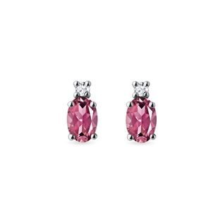 Tourmaline and diamond earrings in white gold