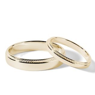 SET VON MILLGRIFF-TRAURINGEN AUS 14KT GELBGOLD - GELBGOLDENE TRAURINGE IM SET - TRAURINGE