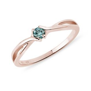 BLUE DIAMOND RING IN ROSE GOLD - FANCY DIAMOND ENGAGEMENT RINGS - ENGAGEMENT RINGS