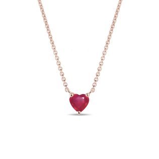 WHITE GOLD EMERALD PENDANT NECKLACE - RUBY NECKLACES - NECKLACES