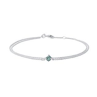 DOPPELTES WEISSGOLDARMBAND MIT BLAUEM DIAMANTEN - ARMBÄNDER MIT DIAMANTEN{% if product.kategorie.adresa_nazvy[0] != product.kategorie.nazev %} - ARMBÄNDER{% endif %}