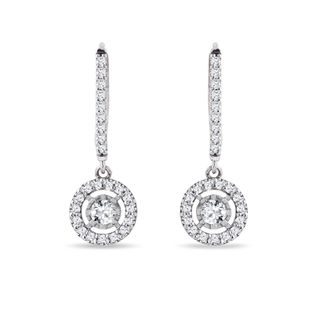 PENDANTES EN OR BLANC AVEC DIAMANTS - BOUCLES D'OREILLES EN DIAMANT - BOUCLES D'OREILLES