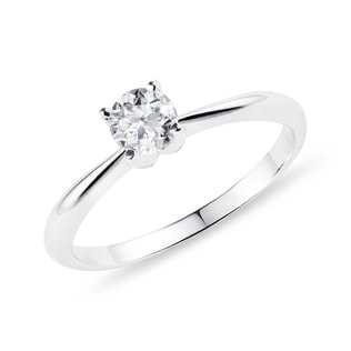 BAGUE DE FIANÇAILLES AVEC DIAMANT EN OR BLANC - SOLITAIRES - BAGUES DE FIANÇAILLES