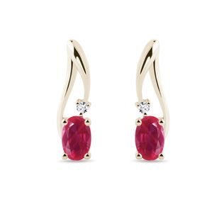 RUBINOHRRINGE MIT DIAMANTEN - OHRRINGE MIT RUBIN - OHRRINGE
