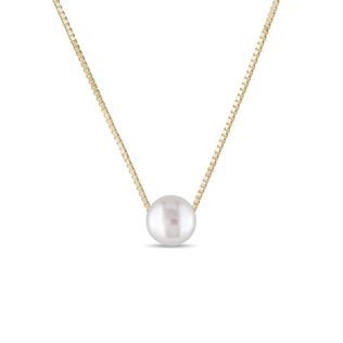 KINDERKETTE MIT PERLE IN GELBGOLD - KINDER KETTEN - KETTEN