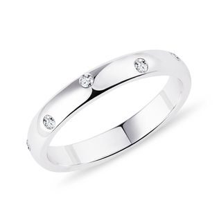 TEN STONE DIAMOND RING IN WHITE GOLD - WOMEN'S WEDDING RINGS - WEDDING RINGS