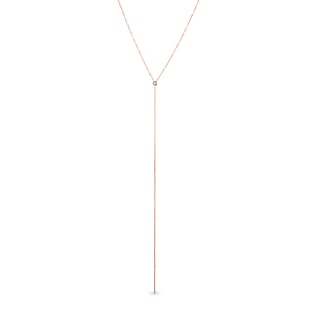 NECKLACE WITH BEZEL DIAMOND IN ROSE GOLD - DIAMOND NECKLACES - NECKLACES