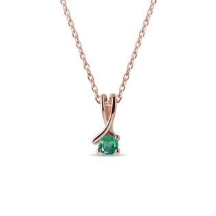 EMERALD NECKLACE IN ROSE GOLD - EMERALD NECKLACES - NECKLACES