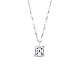 HALSKETTE MIT DIAMANT IM ASSCHER-SCHLIFF IN WEISSGOLD - KETTEN MIT DIAMANTEN - KETTEN