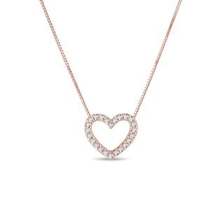 COLLIER DE DIAMANTS SERTIS EN CŒUR - COLLIERS AVEC DIAMANTS - COLLIERS