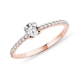 ROSE GOLD RING WITH BRILLIANT CUT DIAMONDS - DIAMOND ENGAGEMENT RINGS - ENGAGEMENT RINGS