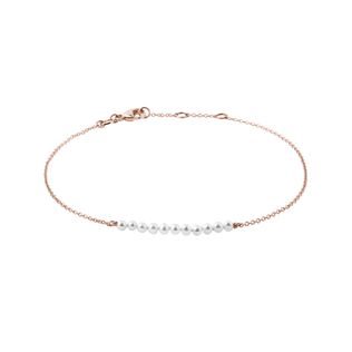 KETTENARMBAND MIT PERLEN AUS 14 KT ROSÉGOLD - PERLEN ARMBÄNDER - PERLEN