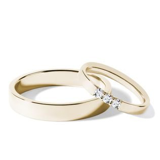 YELLOW GOLD WEDDING RING SET WITH DIAMONDS - YELLOW GOLD WEDDING SETS - WEDDING RINGS