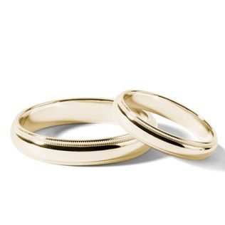 TRAURINGSET MIT FEINER VERZIERUNG IN 14KT GELBGOLD - GELBGOLDENE TRAURINGE IM SET - TRAURINGE