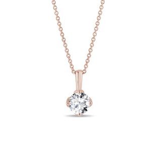 COLLIER EN OR ROSE AVEC DIAMANT DE SYNTHÈSE 1 CARAT - COLLIERS AVEC DIAMANTS - COLLIERS