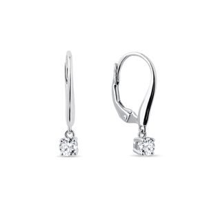 BOUCLES D'OREILLES PENDANTES EN OR BLANC AVEC DIAMANTS - BOUCLES D'OREILLES EN DIAMANT - BOUCLES D'OREILLES