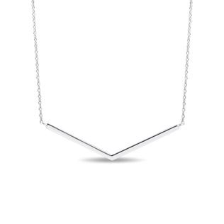 NÁHRDELNÍK S MINIMALISTICKÝM PŘÍVĚSKEM V BÍLÉM ZLATĚ - NÁHRDELNÍKY Z BÍLÉHO ZLATA - NÁHRDELNÍKY