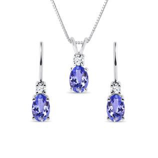 SCHMUCKSET MIT TANSANITEN UND DIAMANTEN IN WEISSGOLD - SCHMUCK SETS EDELSTEINE - SCHMUCK