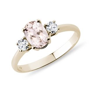 Bague De Fiançailles Morganite Et Diamants - Or Rose 14k/Argent 925 - 1.35 Ct - Taille 7 à 10 - Neuf Avec étiquettes