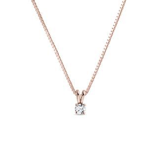 COLLIER D'OR ROSE AVEC PENDENTIF ENDIAMANTÉ - COLLIERS AVEC DIAMANTS - COLLIERS