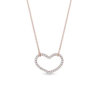 DIAMOND NECKLACE HEART IN ROSE GOLD - DIAMOND NECKLACES - NECKLACES