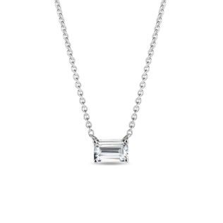 MOISSANITE NECKLACE IN WHITE GOLD - WHITE GOLD NECKLACES - NECKLACES