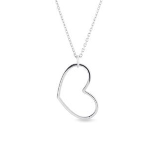 HEART NECKLACE IN WHITE GOLD - WHITE GOLD NECKLACES - NECKLACES