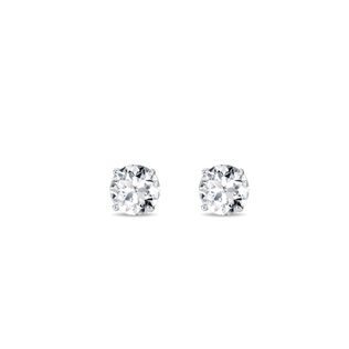 PUCES D'OREILLES EN OR BLANC 14CT AVEC DIAMANTS - PUCES D'OREILLES EN DIAMANT - BOUCLES D'OREILLES