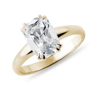 RING MIT 2 CT LABORDIAMANT IM OLD MINE SCHLIFF IN GELBGOLD - RINGE MIT LAB GROWN DIAMANTEN - VERLOBUNGSRINGE