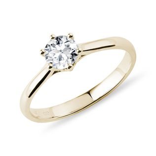 BAGUE DE FIANÇAILLES EN OR JAUNE AVEC DIAMANT 0,5CT - SOLITAIRES - BAGUES DE FIANÇAILLES