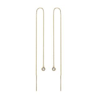 Bezeled diamond clasp earrings in gold
