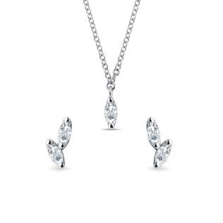 SÚPRAVA ŠPERKOV Z BIELEHO ZLATA S DIAMANTMI MARKÍZA - DIAMANTOVÉ SÚPRAVY - ŠPERKY