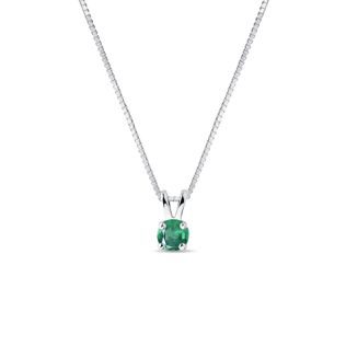 Emerald necklace in white gold