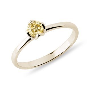 GELBER DIAMANTRING IN GELBGOLD - VERLOBUNGSRINGE MIT FARBIGEN DIAMANTEN - VERLOBUNGSRINGE