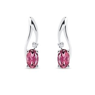 TOURMALINE AND DIAMOND EARRINGS IN WHITE GOLD - TOURMALINE EARRINGS - EARRINGS