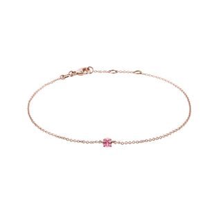 BRACELET EN OR ROSE AVEC SAPHIR ROSE - BRACELETS AVEC GEMMES - BRACELETS