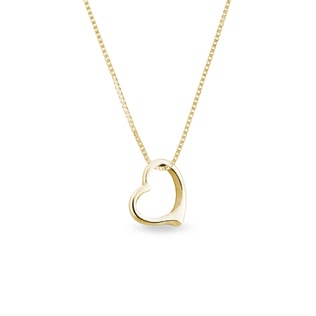 Heart-shaped necklace in yellow gold