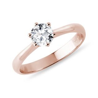 HALF CARAT DIAMOND 14K ROSE GOLD ENGAGEMENT RING - SOLITAIRE ENGAGEMENT RINGS - ENGAGEMENT RINGS