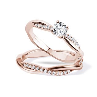 Diamant Set Verlobungs- und Ehering