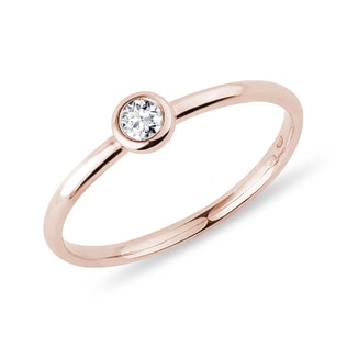 BAGUE LUNETTE EN OR ROSE ET DIAMANT - BAGUES EN DIAMANT - BAGUES