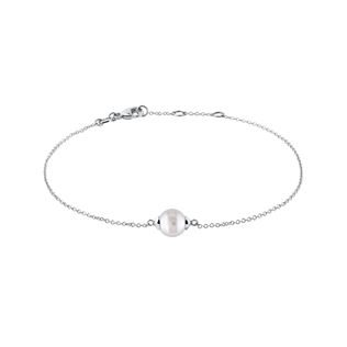 BRACELET EN OR BLANC AVEC PERLE - BRACELETS EN PERLES - PERLES