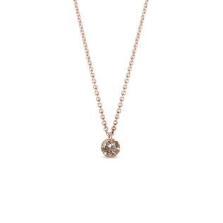 COLLIER FORGÉ DANS L'OR ROSE AVEC DIAMANT CHAMPAGNE - COLLIERS AVEC DIAMANTS - COLLIERS